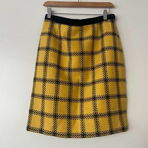 ❌ SOLD VINTAGE ESCADA Yellow Plaid Skirt